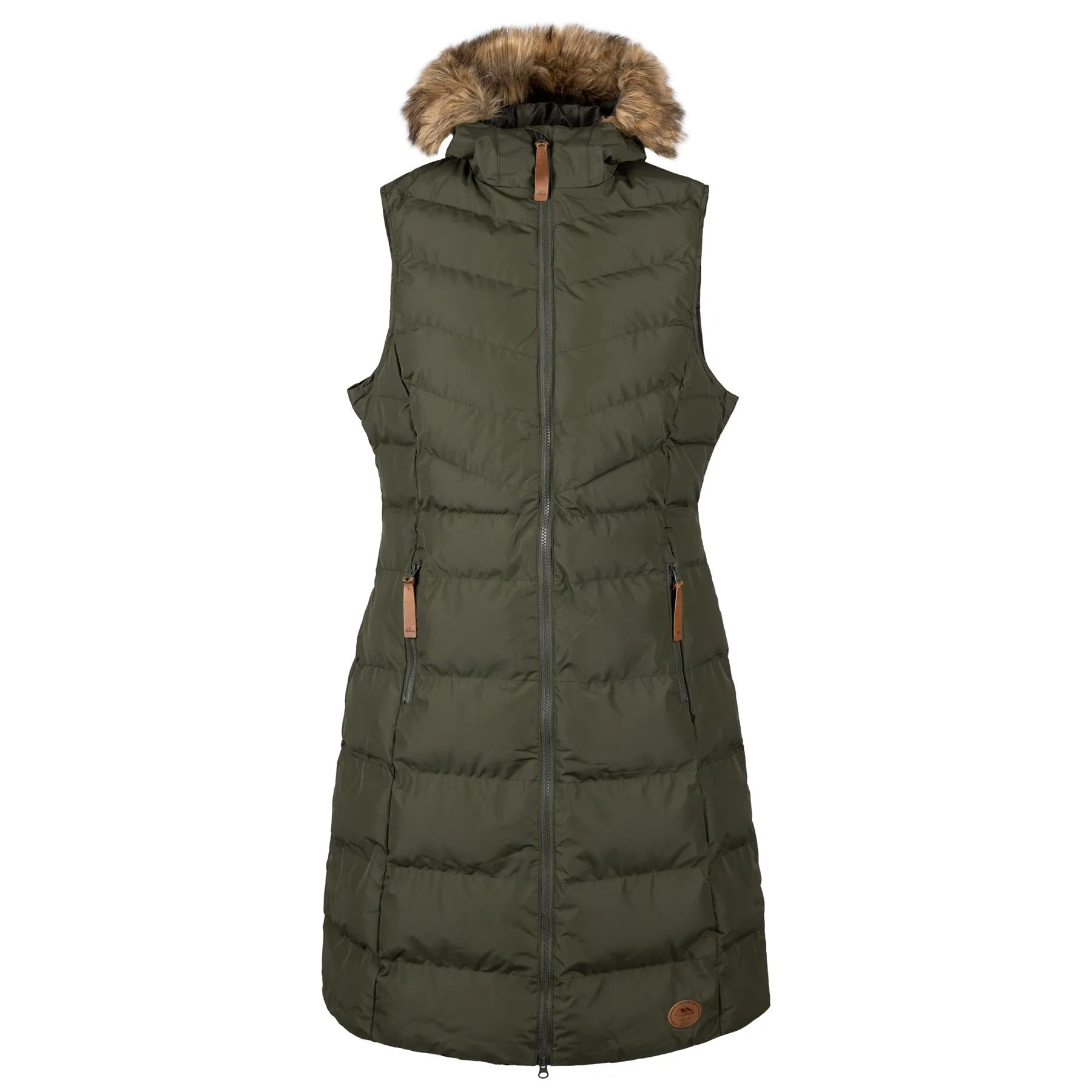 Trespass Audrey Long Gilet Sleeveless Quilted Hooded Limited Edition Bodywarmer