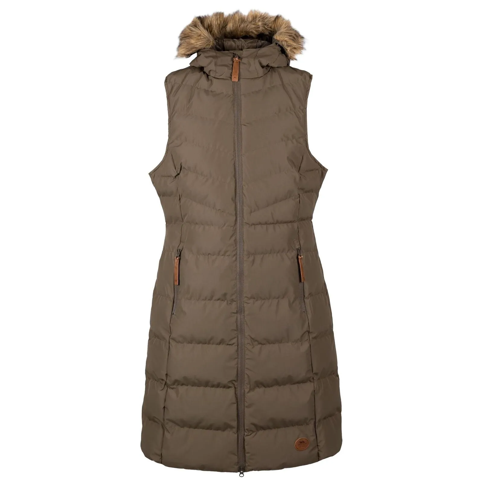 Trespass Audrey Long Gilet Sleeveless Quilted Hooded Limited Edition Bodywarmer