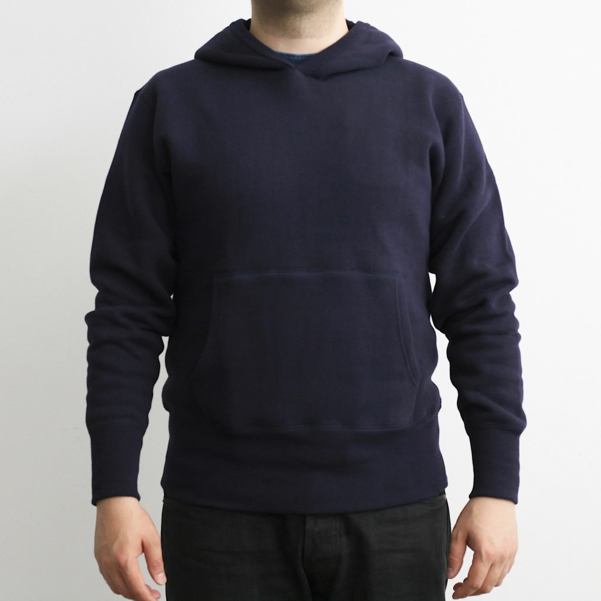 Tsuri-Ami Loopwheel Freedom-Sleeve Sweat Parka in Navy