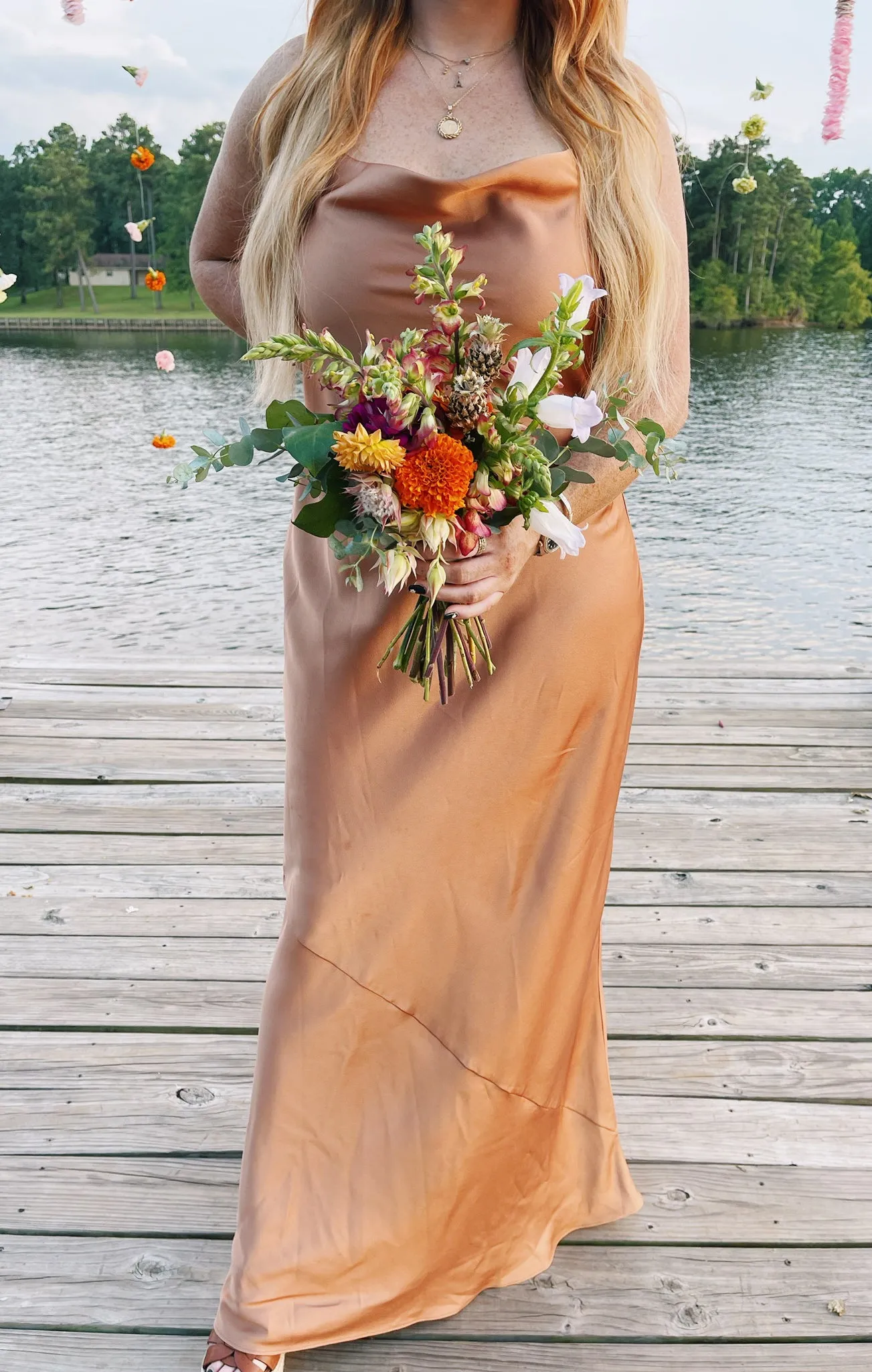 Tuscany Maxi Slip Dress ~ Copper Luxe Satin