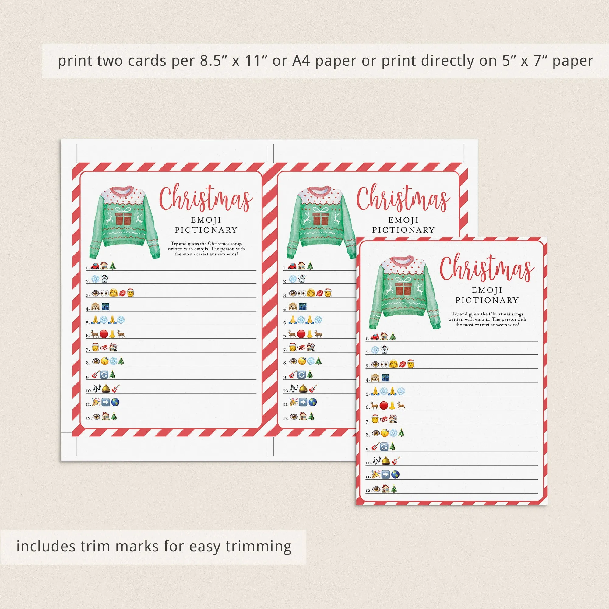 Ugly Sweater Party Games Bundle Printable