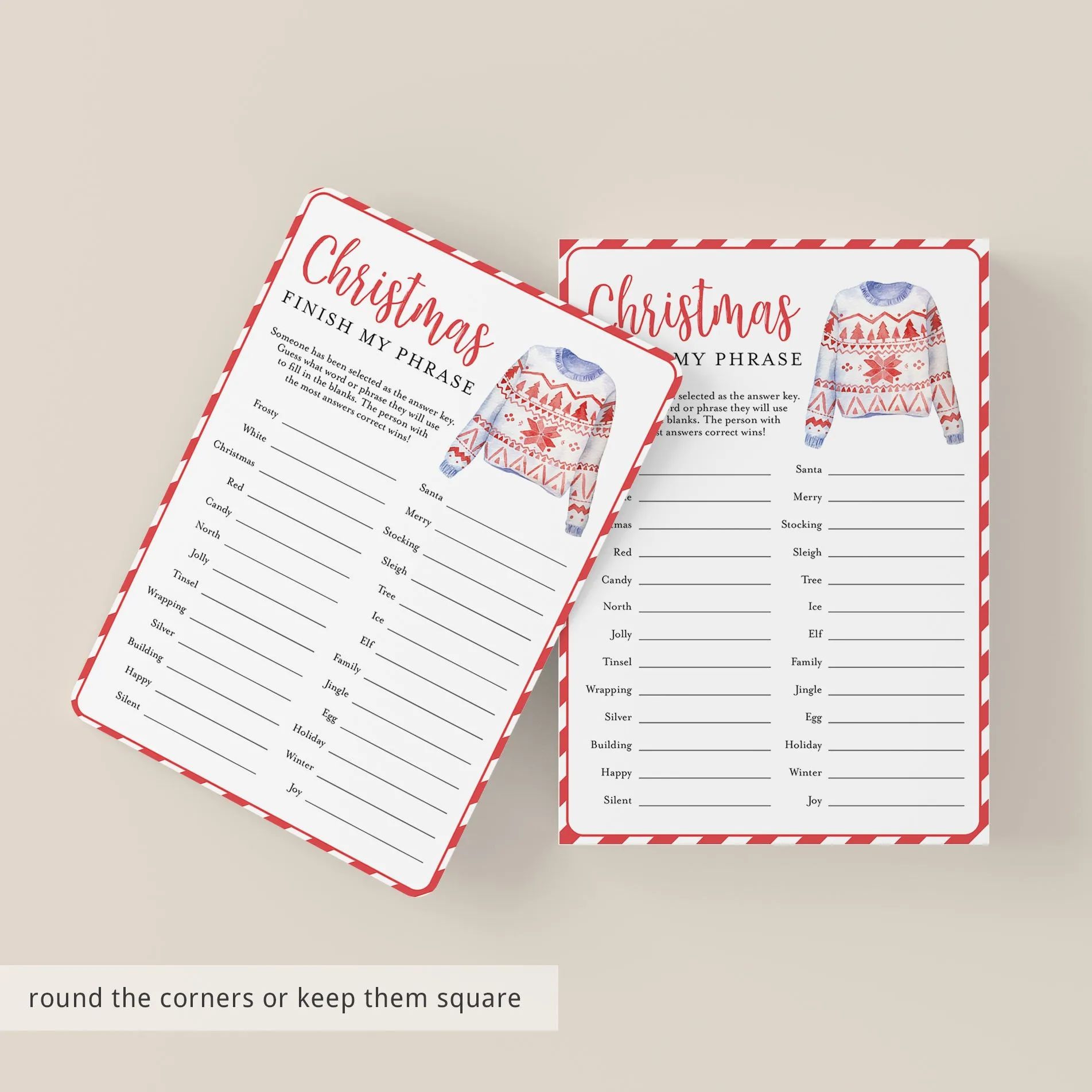 Ugly Sweater Party Games Bundle Printable