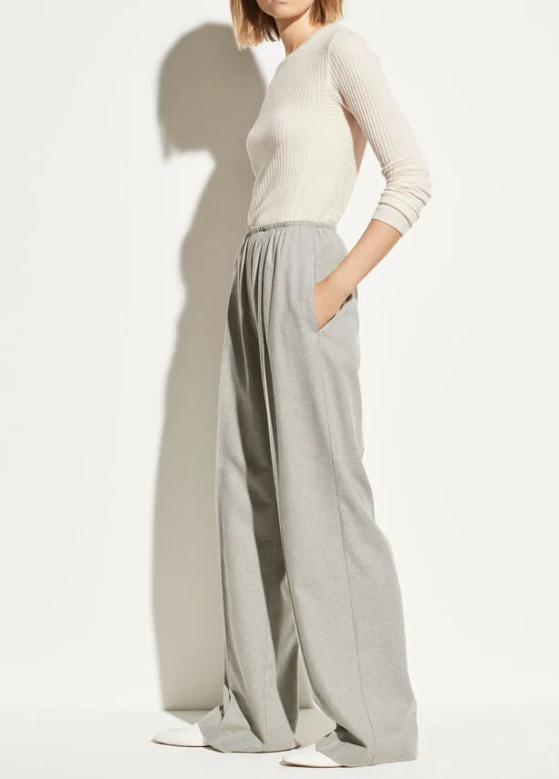 Vince Flannel Wide Leg Pant Heather Grey