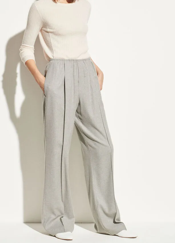 Vince Flannel Wide Leg Pant Heather Grey