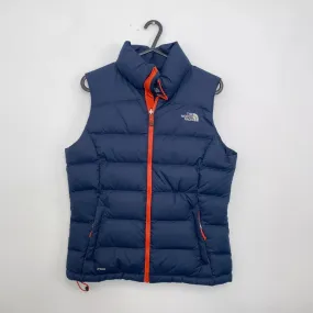 Vintage The North Face Womens Puffer Gilet Down 700 Fill Size S Navy TNF Vest