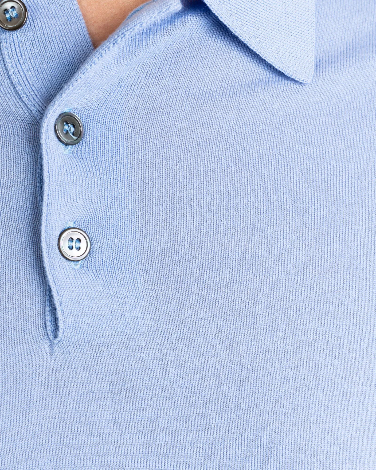 William Lockie x Loro Piana Merino Long Sleeve Polo - Hyacinth