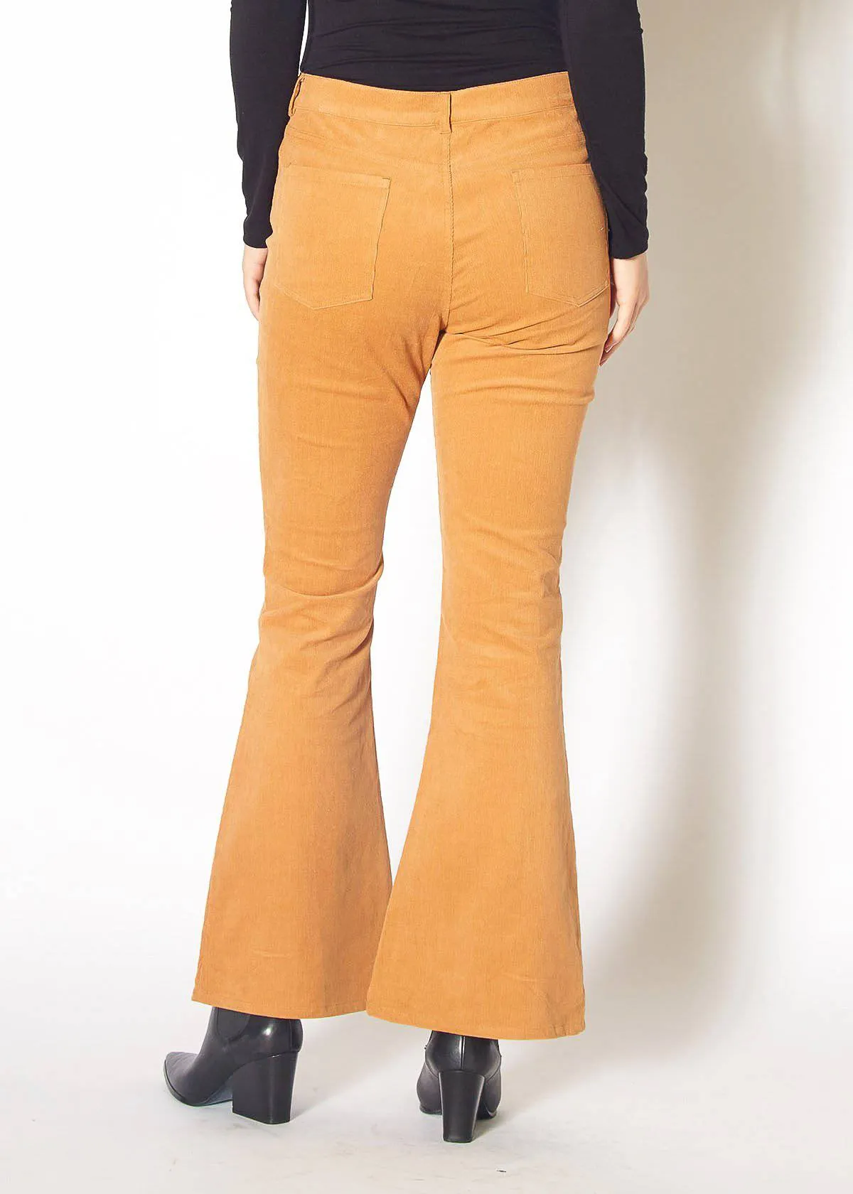 Women's Corduroy Flared Pants in Brick