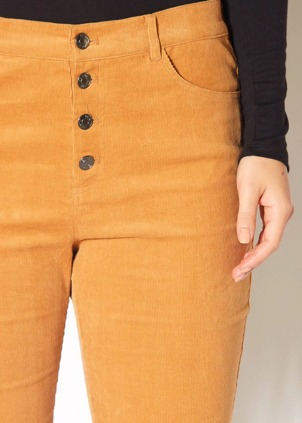 Women's Corduroy Flared Pants in Brick