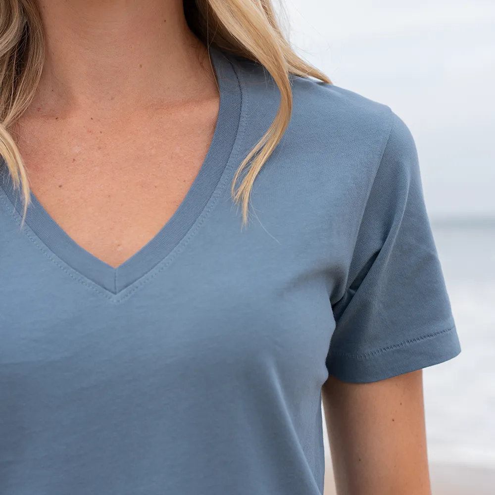 Womens Short Sleeve V-neck